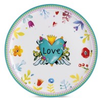 Egan Piatto Torta Love Turchese D.31 cm - Porcellana Made in Italy