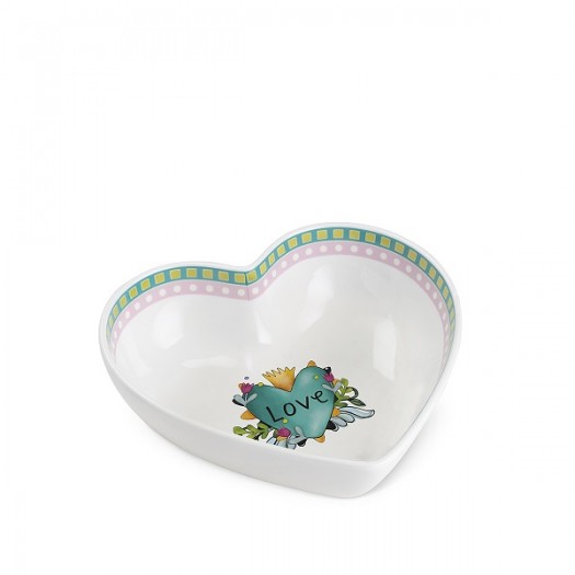 Egan Centrotavola Love Turchese 23x6,5 cm - New Bone China Made in Italy