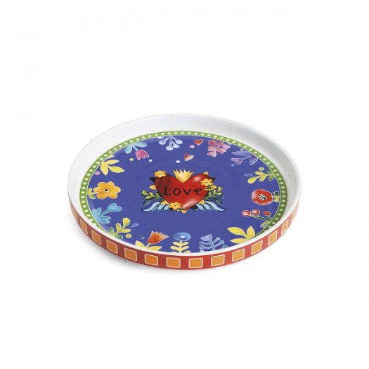 Egan Vassoio Love Rosso D. 20 cm - New Bone China Made in Italy