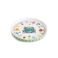 Egan Vassoio Love Turchese D. 20 cm - New Bone China Made in Italy