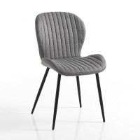 Tomasucci Sedia HANDY GREY - Design Essenziale in Tessuto Grigio e Metallo Opaco