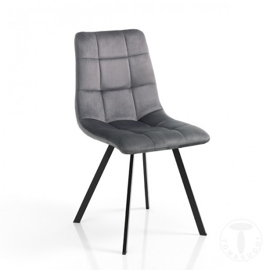 Tomasucci Sedia Toffee Grigio - Velluto Moderno