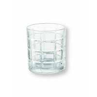 Brandani Bicchiere con Decoro Quadrato Set 6 Pezzi – Vetro Trasparente
