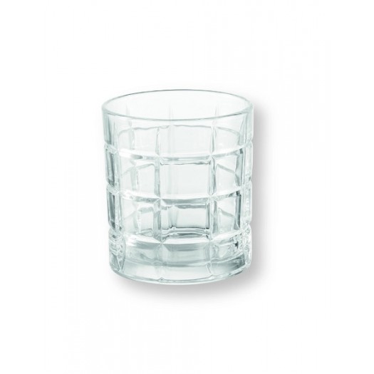 Brandani Bicchiere con Decoro Quadrato Set 6 Pezzi – Vetro Trasparente