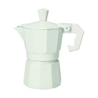 Brandani Caffettiera Glitter Bianca 1 Tazza in Alluminio