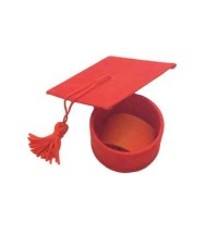 BOMBONIERA LAUREA TOCCO VELLUTO ROSSO