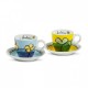 EGAN SET 2 tazzine caffè celeste e verde PANE AMORE FANTASIA