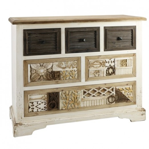 BRANDANI CASSETTIERA INTARSIO IN LEGNO DI ABETE E MDF