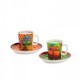 EGAN set 2 tazze caffè verde e arancio LAUREL BURCH
