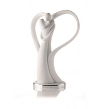 BONGELLI PREZIOSI SCULTURA INNAMORATI CUORE  BIANCO BASE ARGENTO