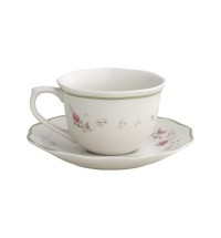 BRANDANI TAZZA THE CON PIATTINO NONNA ROSA SET 2 PZ PORCELLANA