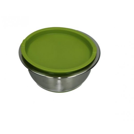 BRANDANI CONTENITORE BOMBETTA CON BASE E TAPPO VERDE INOX E