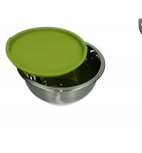 BRANDANI CONTENITORE BOMBETTA CON BASE E TAPPO VERDE IN INOX E SILICONE