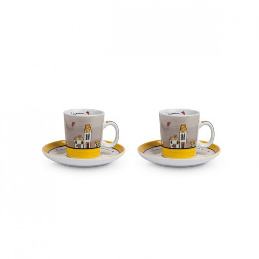 EGAN LE CASETTE SET 2 TAZZINE CAFFE GIALLO