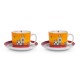 EGAN LE CASETTE SET 2 TAZZE COLAZIONE ROSSO CON PIATTINO